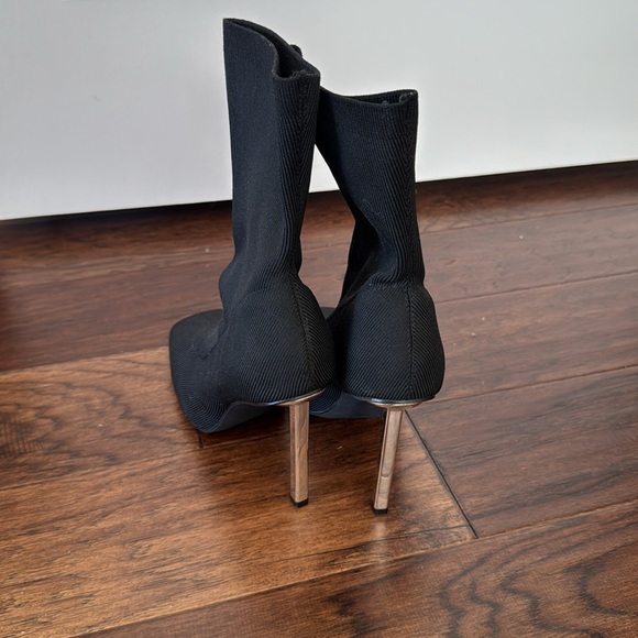 Black Sock Heeled Booties 8 - Picture 4 of 5